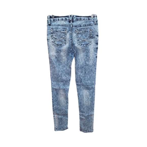 Women's (Juniors) No Boundaries Denim Jeans Size 9 Blue Acid Wash - Picture 6 of 12